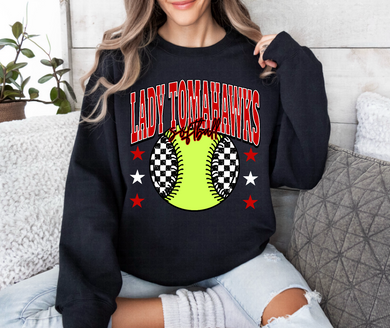 Lady Tomahawks Softball Star Tee or Sweatshirt
