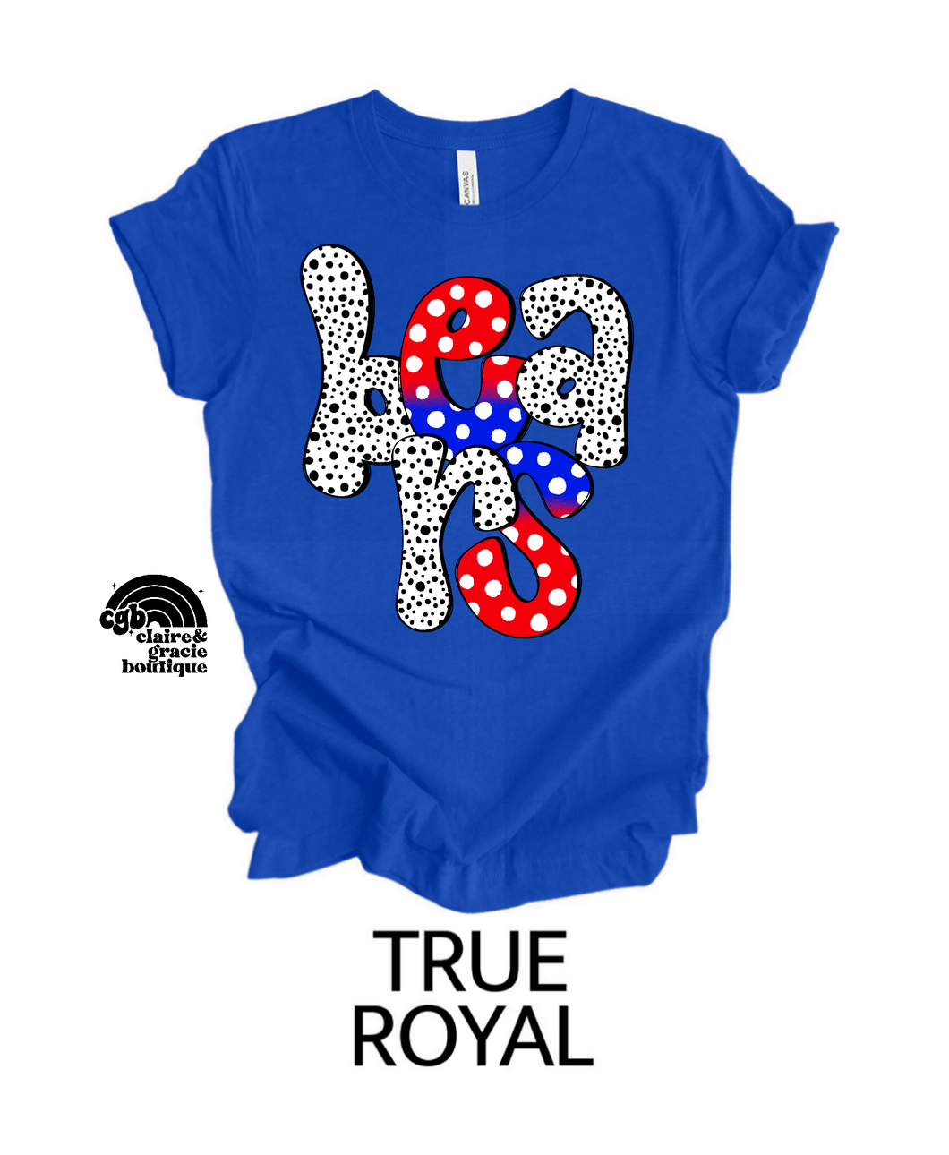 Bears blue red dot tee | royal blue