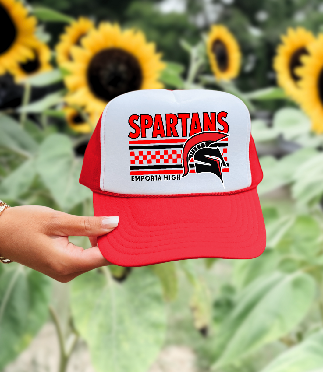 Emporia high Spartans Red Trucker Hat