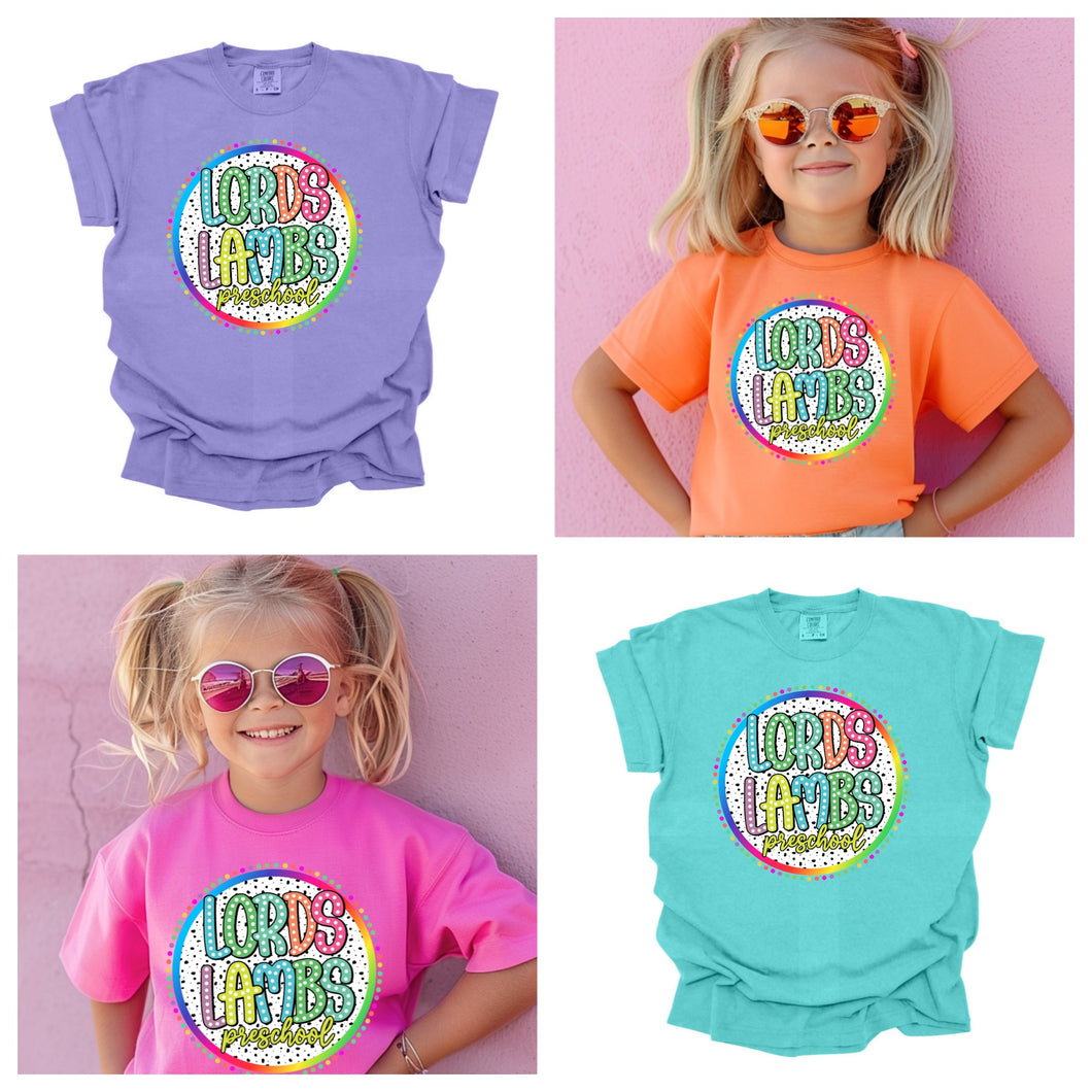 Lords Lambs Preschool Colorful Custom School Tee | BRIGHT