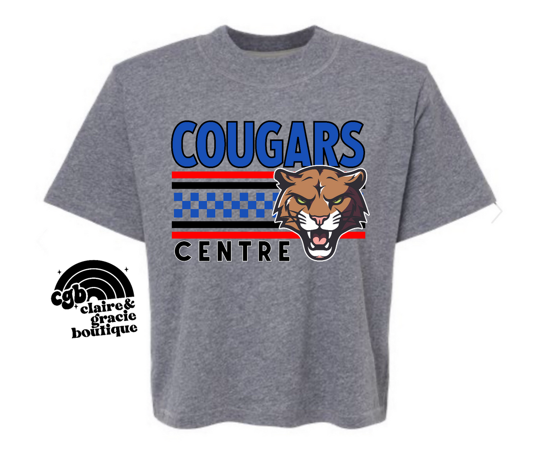 Centre Cougars Checkered | Boxy Tee or Regular Length