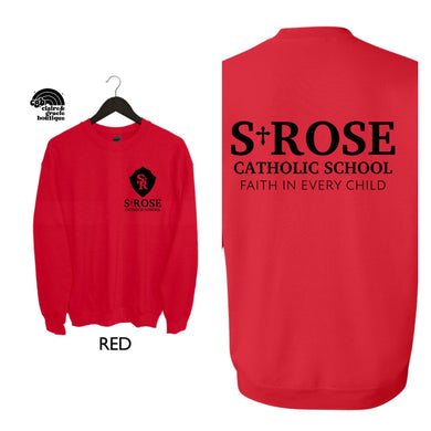 St Rose Catholic School Red Sweatshirt | Adult Youth Toddler Sizes