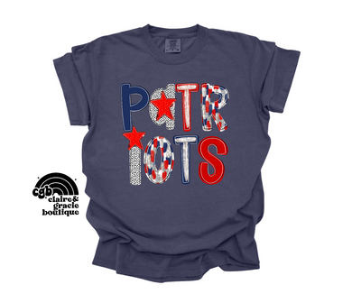 Patriots Poppy Words Tee | Navy