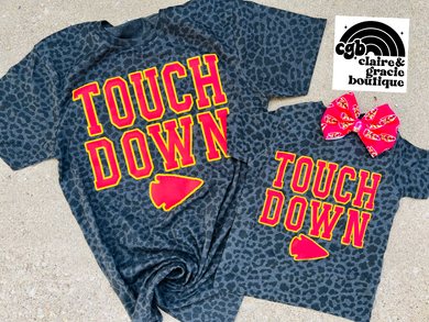 Touch DOWN Puff Black Leopard Tee | Kansas City