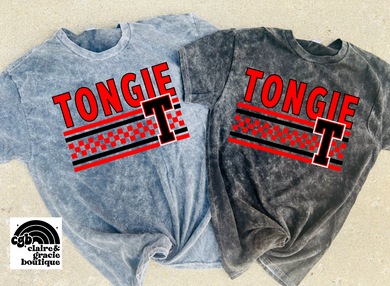 Tongie Checkered Mineral Wash Tee |