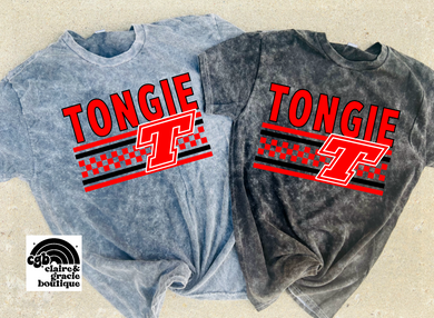Tongie Checkered Mineral Wash Tee |