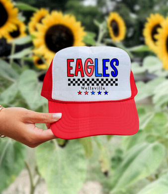 Wellsville Eagles Red Trucker Hat