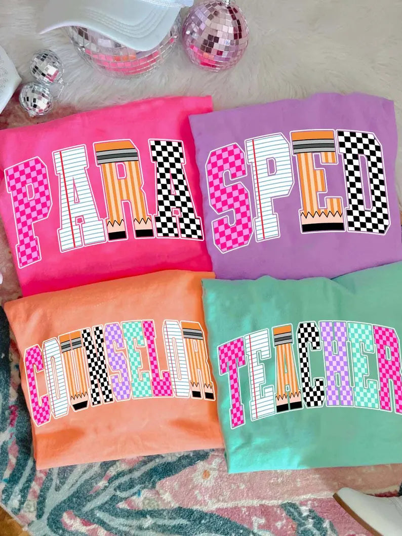 Para Sped Counselor Teacher | Back to school Preppy font |