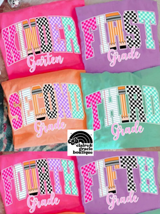 Back to school Preppy Grade Level Tee | Pre-K - 5th grade