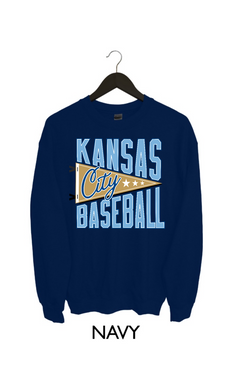 Kansas City Royals Pennant Navy Sweatshirt | Toddler Youth Adult