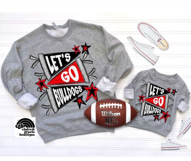 Let's Go Bulldogs | Black/Red | Pennant | Athletic Grey