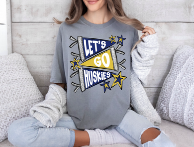Lets Go Huskies Custom Design | Pennant | Granite