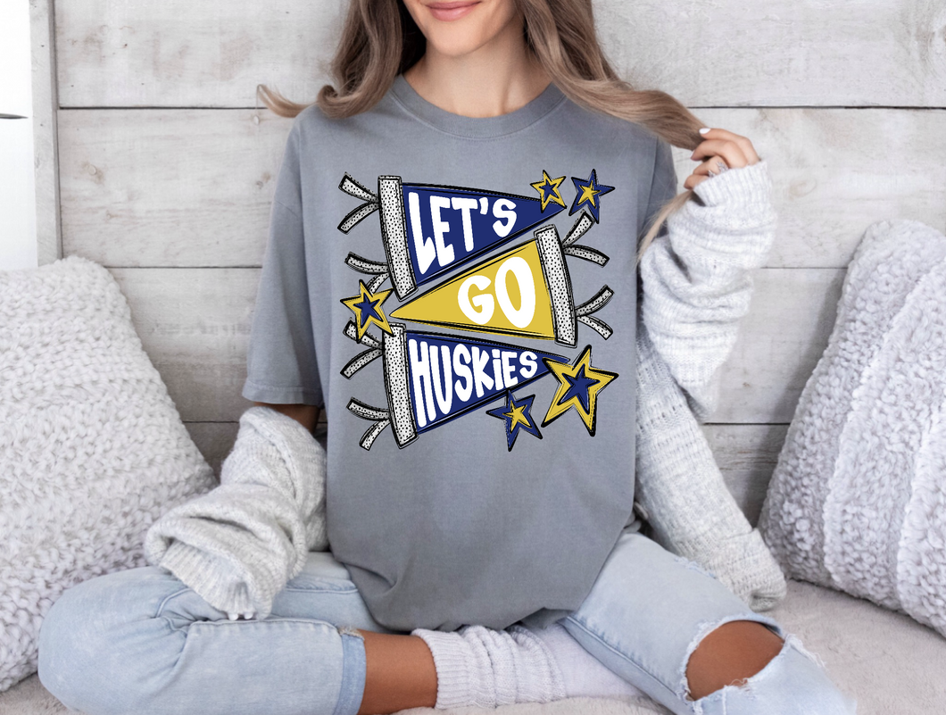 Lets Go Huskies Custom Design | Pennant | Granite