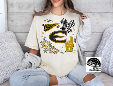 Let's Go Hornets | Black/gold | doodle