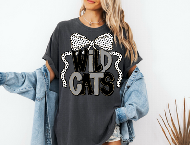 Wildcats Custom Design | Bow | Pepper | Black/Grey