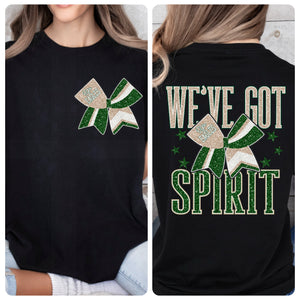 Olpe Eagles Cheer Tee | Gold/Green | bow
