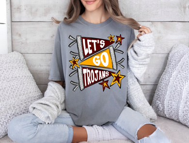 Lets Go Trojans Custom Design | Doodle | Granite | Maroon/Gold