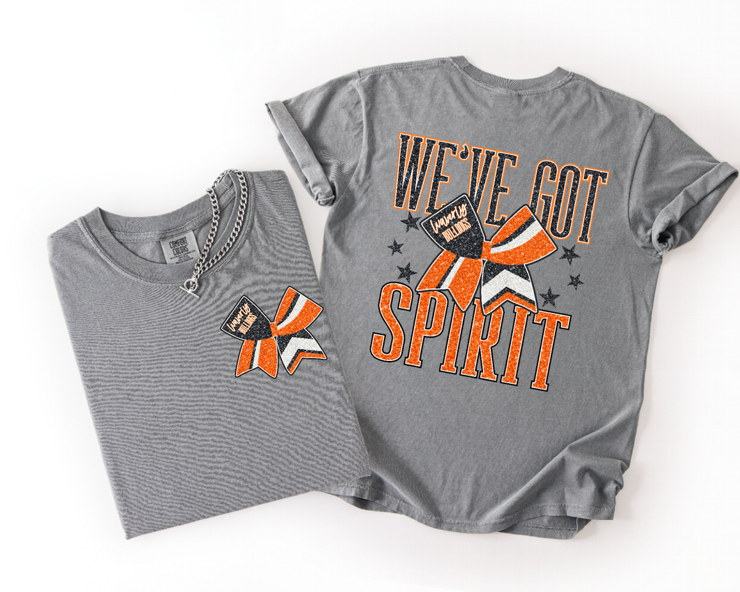 Waverly Bulldogs Cheer Tee | Orange/Black | bow