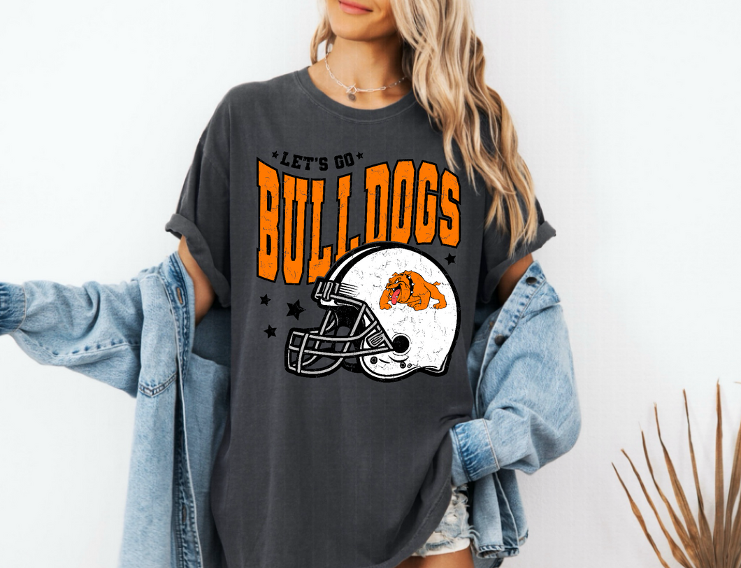 Lets Go Bulldogs ORANGE Custom Design | Football | Pepper