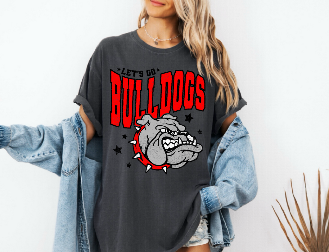 Lets Go Bulldogs RED Custom Design | Pepper
