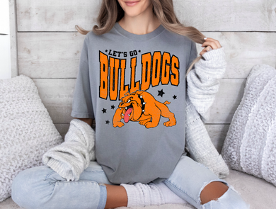 Let's Go Bulldogs | Black/Orange | Stars | Athletic Grey