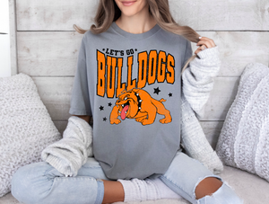 Let's Go Bulldogs | Black/Orange | Stars | Athletic Grey