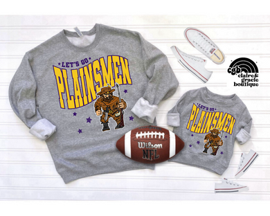 Let's Go Plainsmen | Purple/Yellow | Athletic Grey
