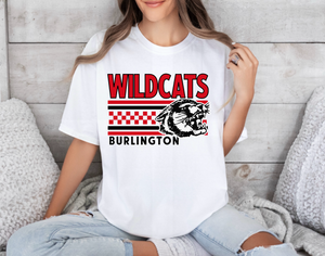 Burlington Wildcats Vintage Custom School Tee |