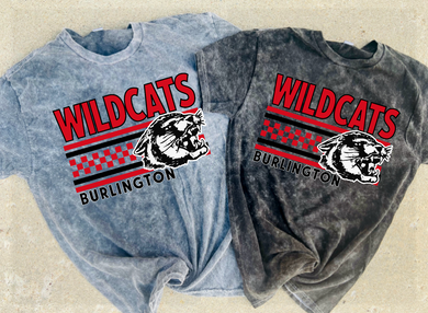 Burlington Wildcats Mineral Wash Tee |