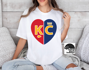 Kansas City Baseball Football Split Heart | Kansas City | White