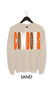 Cowboys Distressed Oversized Print Sweatshirt | Orange/Brown