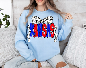 Kansas Polka Bow Tee or Sweatshirt |