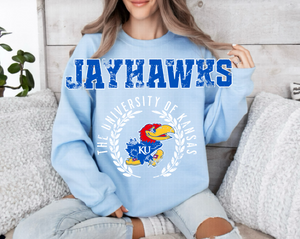Kansas Crest Sweatshirt | Baby Blue
