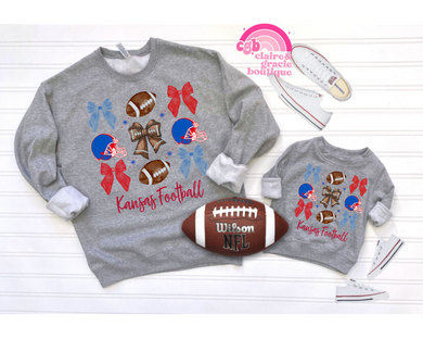 Kansas Football Bow tee or sweatshirt