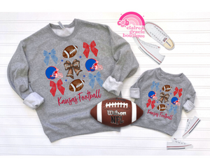 Kansas Football Bow tee or sweatshirt