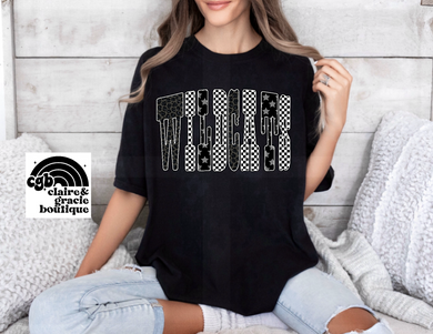 Wildcats Checkered Tee | Black