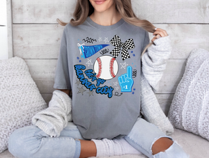 Kansas City Baseball Collage Checkered Bow Tee or Sweatshirt |