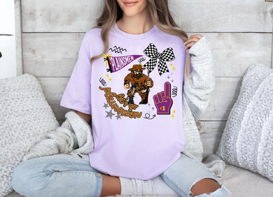 Let’s go Plainsmen | lavender tee Doodle | Custom
