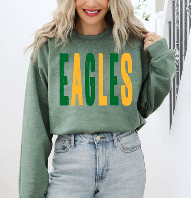Olpe Eagles | Oversized Grunge Tee or Sweatshirt | green/gold