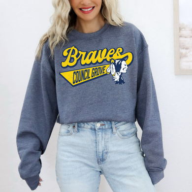 Council Grove Braves Varsity Tee or Sweatshirt | heather navy