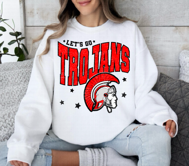 Osawatomie Lets Go Trojans | Black/Red | Star