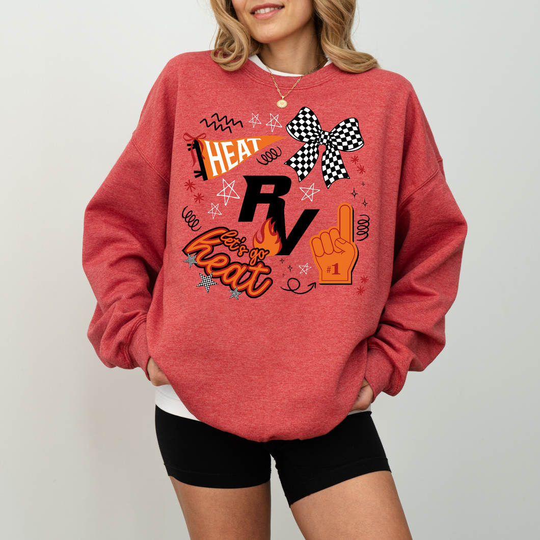 Heat Varsity Tee or Sweatshirt | heather red