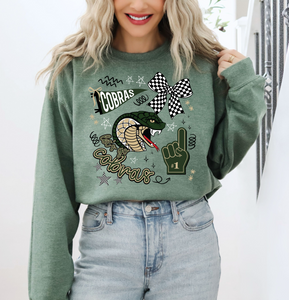 Jackson Heights Cobras Tee or Sweatshirt | heather green | Doodle