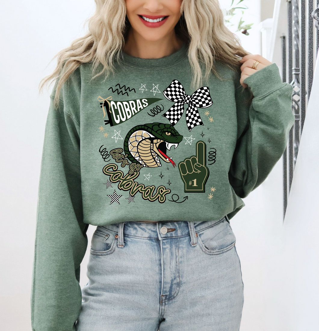 Jackson Heights Cobras Tee or Sweatshirt | heather green | Doodle