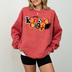 Kansas City 90s Retro Tee or Sweatshirt | heather red