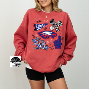 Eagles Doodle Tee or Sweatshirt | heather red