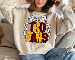 Hillsboro Trojans | polka bow | Custom| Ivory
