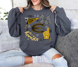 ESU hornets or Sweatshirt | heather dark grey | doodle