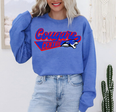 Centre Cougars Varsity Tee or Sweatshirt | royal blue/red/White