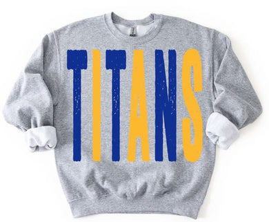 Titans Distressed Oversized Print Sweatshirt | black/Red | Heather Grey